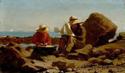 The Boat Builders von Winslow Homer als Kunstdruck auf Leinwand