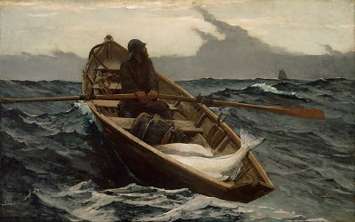The Fog Warning von Winslow Homer als Kunstdruck auf Leinwand