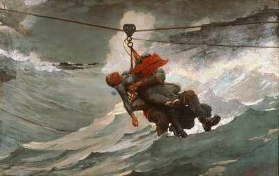 The Life Line von Winslow Homer als Kunstdruck auf Leinwand