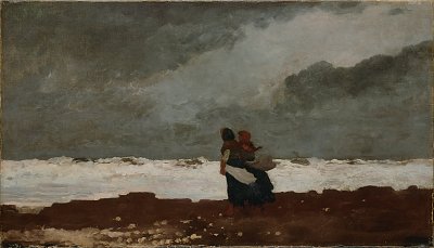 Two Figures by the Sea von Winslow Homer als Kunstdruck auf Leinwand
