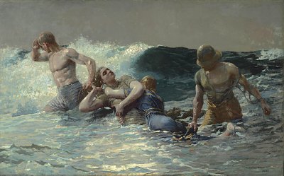 Undertow von Winslow Homer als Kunstdruck auf Leinwand