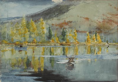 an october day von Winslow Homer als Kunstdruck auf Leinwand