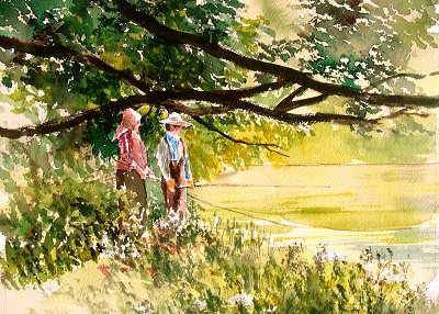 fishing von Winslow Homer als Kunstdruck auf Leinwand