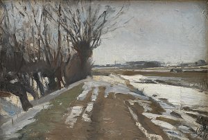 Albert Gottschalk Winter Landscape Utterslev near Copenhagen Kunstdruck