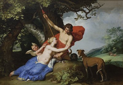 Bloemaert Abraham Venus and Adonis von Einzelne als Kunstdruck auf Leinwand