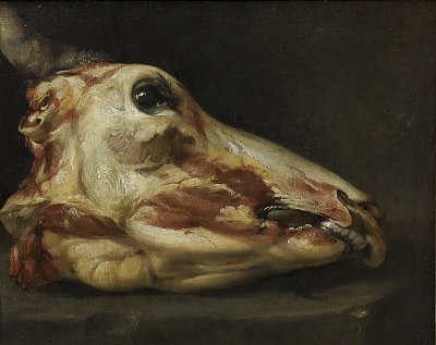 Boselli Felice Skinned Head of a Young Bull von Einzelne als Kunstdruck auf Leinwand