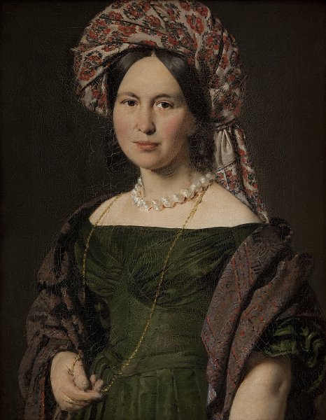 Kunstdruck C A Jensen Cathrine Jensen nee Lorenzen the Artists Wife Wearing a Turban von einzelne als Leinwandbild