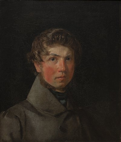 Christen Kobke Self Portrait von Einzelne als Kunstdruck auf Leinwand
