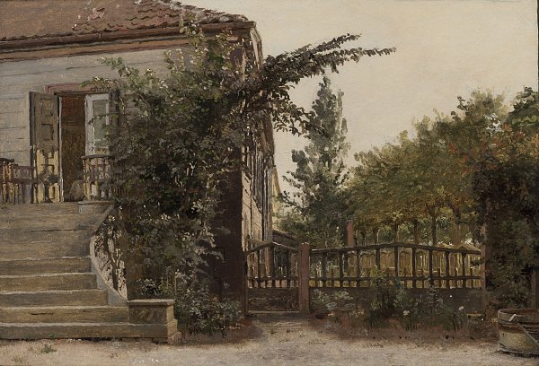 Kunstdruck Christen Kobke The Garden Steps Leading to the Artists Studio on Blegdammen von einzelne als Leinwandbild