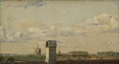 Christen Kobke View from a Window in Toldbodvej Looking Towards the Citadel in Copenhagen von Einzelne als Kunstdruck auf Leinwand