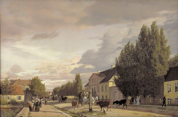 Kunstdruck Christen Kobke View of a Street in Osterbro outside Copenhagen. Morning Light von einzelne als Leinwandbild