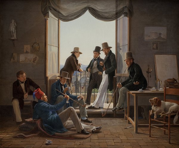 Kunstdruck Constantin Hansen A Group of Danish Artists in Rome von einzelne als Leinwandbild