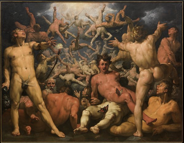 Kunstdruck Cornelisz van Haarlem The Fall of the Titans von einzelne als Leinwandbild
