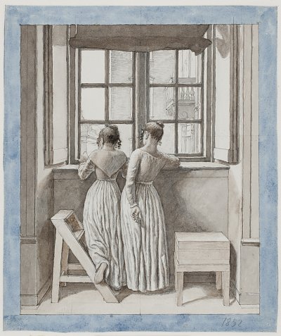 Eckersberg C.W. At a Window in the Artists Studio von Einzelne als Kunstdruck auf Leinwand