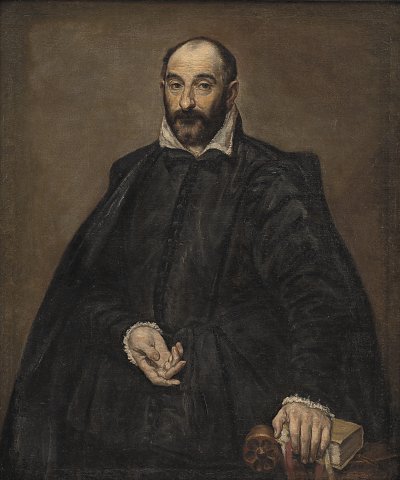El Greco Portrait of a Man von Einzelne als Kunstdruck auf Leinwand