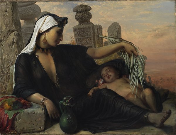 Kunstdruck Elisabeth Jerichau Baumenn An Egyptian Fellah Woman with her Baby von einzelne als Leinwandbild