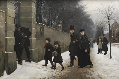 Frants Henningsen A Funeral von Einzelne als Kunstdruck auf Leinwand