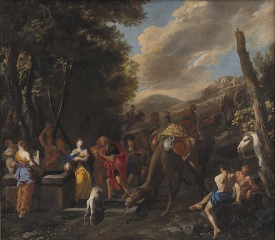 Gargiulo Domenico Rebecca and Eliezer at the Well von Einzelne als Kunstdruck auf Leinwand