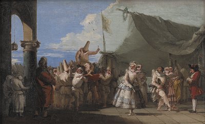 Giovanni Tiepolo The Triumph of Pulcinella von Einzelne als Kunstdruck auf Leinwand