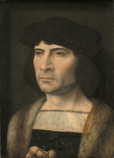 Gossaert Mabuse Jan Portrait of a Man von einzelne als Kunstdruck auf Leinwand