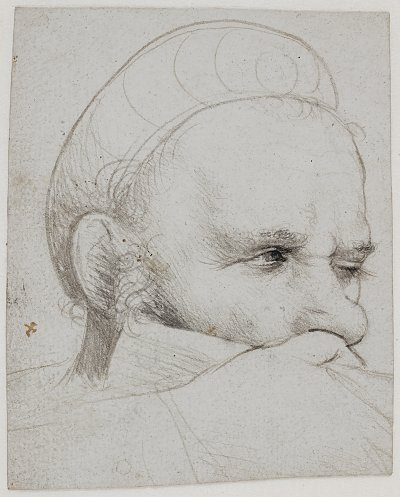 Holbein Hans The head of a crossbowman taking aim von Einzelne als Kunstdruck auf Leinwand