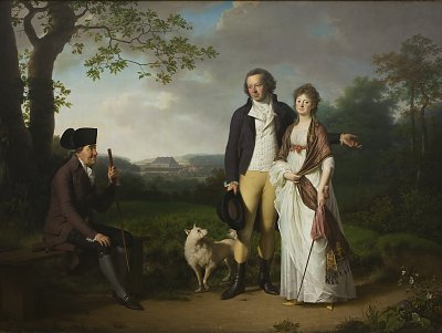 Jens Juel Niels Ryberg with his Son Johan Christian and his Daughter in Law Engelke nee Falbe von Einzelne als Kunstdruck auf Leinwand