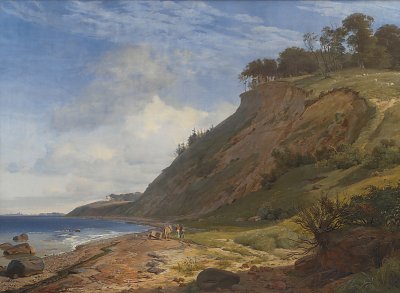 Johan Thomas Lundbye A Danish Coast View from Kitnæs on Roskilde Fjord. Zealand von Einzelne als Kunstdruck auf Leinwand