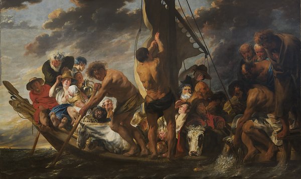 Kunstdruck Jordaens Jacob The Tribute Money Peter Finding the Silver Coin in the Mouth of the Fish von einzelne als Leinwandbild