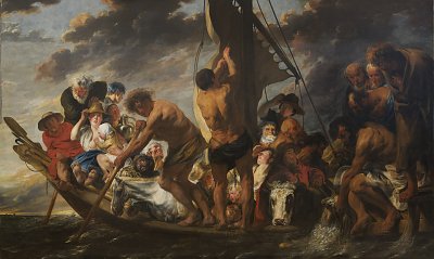 Jordaens Jacob The Tribute Money Peter Finding the Silver Coin in the Mouth of the Fish von Einzelne als Kunstdruck auf Leinwand