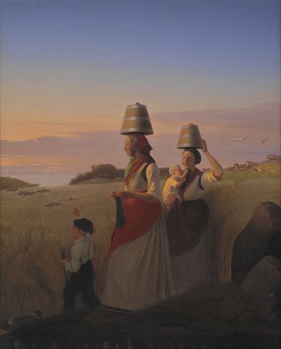 Jorgen V. Sonne Rural Scene von Einzelne als Kunstdruck auf Leinwand
