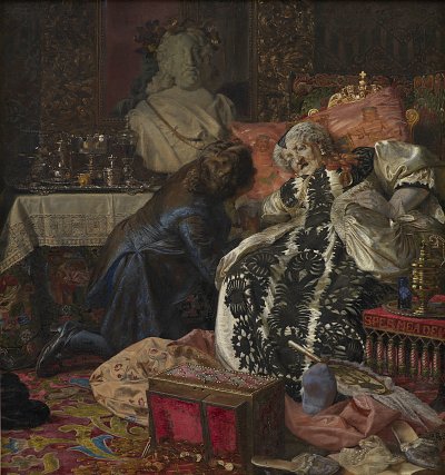 Kristian Zahrtmann The Death of Queen Sophie Amalie von Einzelne als Kunstdruck auf Leinwand