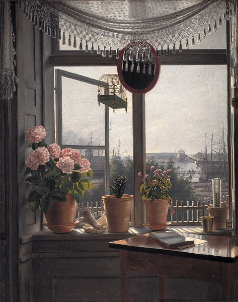 Kunstdruck Martinus Rorbye View from the Artists Window von einzelne als Leinwandbild