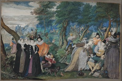 Oliver Isaac A Party in the Open Air. Allegory on Conjugal Love von Einzelne als Kunstdruck auf Leinwand
