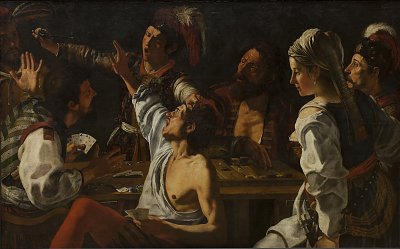 Rombouts Theodor Card and Backgammon Players. Fight over Cards von Einzelne als Kunstdruck auf Leinwand