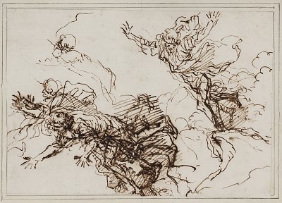 Rosa Salvator Studies for the Death of Empedokles von Einzelne als Kunstdruck auf Leinwand