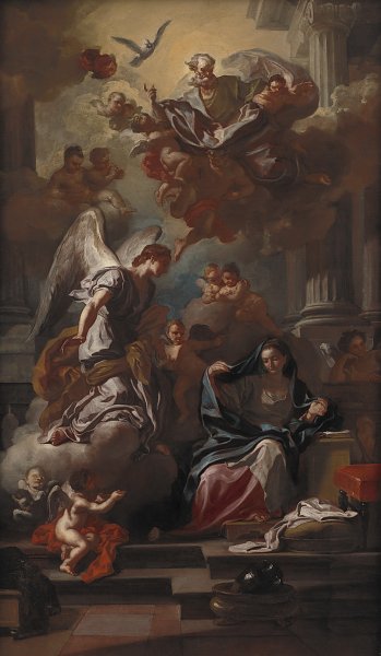 Kunstdruck Solimena Francesco The Annunciation von einzelne als Leinwandbild