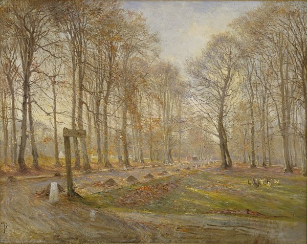 Kunstdruck Theodor Philipsen Late Autumn Day in the Jaegersborg Deer Park, North of Copenhagen von einzelne als Leinwandbild