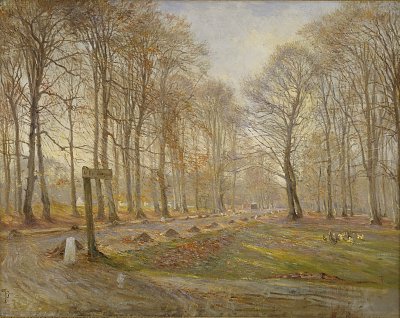 Theodor Philipsen Late Autumn Day in the Jaegersborg Deer Park, North of Copenhagen von Einzelne als Kunstdruck auf Leinwand