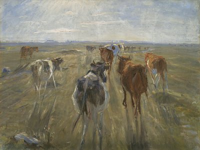 Theodor Philipsen Long Shadows Cattle on the Island of Saltholm von Einzelne als Kunstdruck auf Leinwand