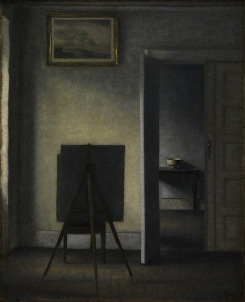 Kunstdruck Vilhelm Hammershoi Interior with the Artists Easel von einzelne als Leinwandbild