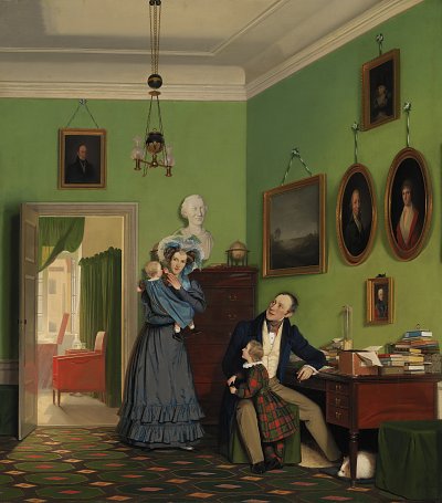 Wilhelm Bendz The Waagepetersen Family von Einzelne als Kunstdruck auf Leinwand