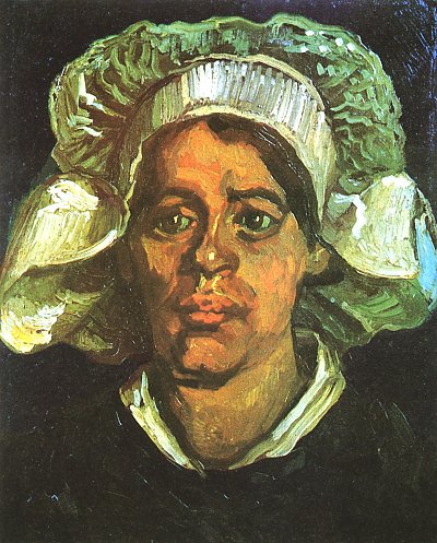Baeuerin mit weisser Haube 1 von van Gogh als Kunstdruck auf Leinwand