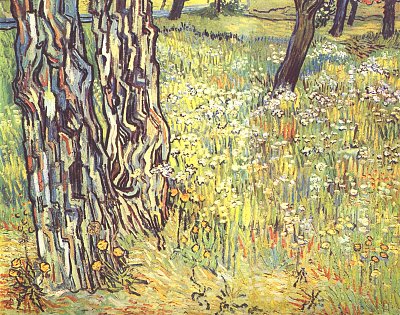 Baumstaemme von van Gogh als Kunstdruck auf Leinwand