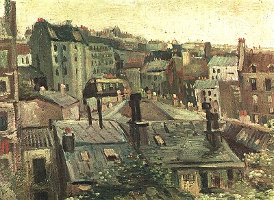 Blick auf die Daecher von Paris von van Gogh als Kunstdruck auf Leinwand