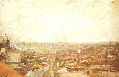 Blick vom Montmartre von van Gogh als Kunstdruck auf Leinwand