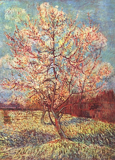 Bluehender Pfirsischbaum von van Gogh als Kunstdruck auf Leinwand