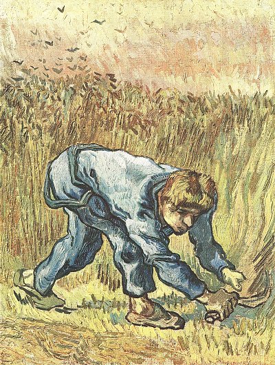 Der Schnitter mit der Sichel von van Gogh als Kunstdruck auf Leinwand