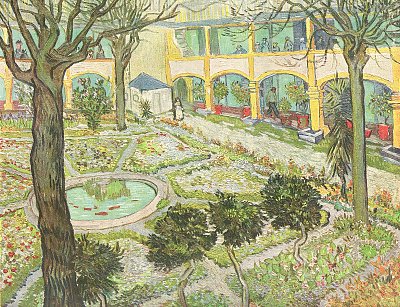 Garten des Hospitals in Arles von van Gogh als Kunstdruck auf Leinwand