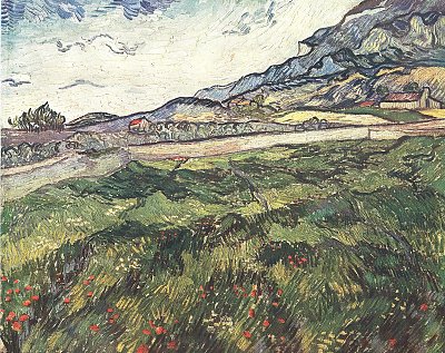 Gruenes Weizenfeld von van Gogh als Kunstdruck auf Leinwand