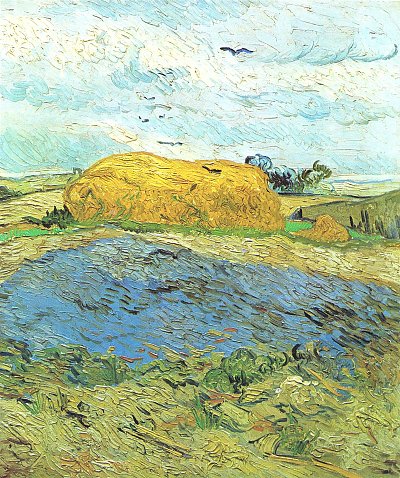 Heuschober an einem Regentag von van Gogh als Kunstdruck auf Leinwand